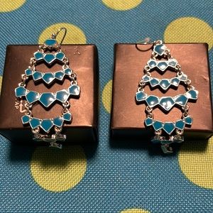 Avon summer getaway chandelier blue earrings.